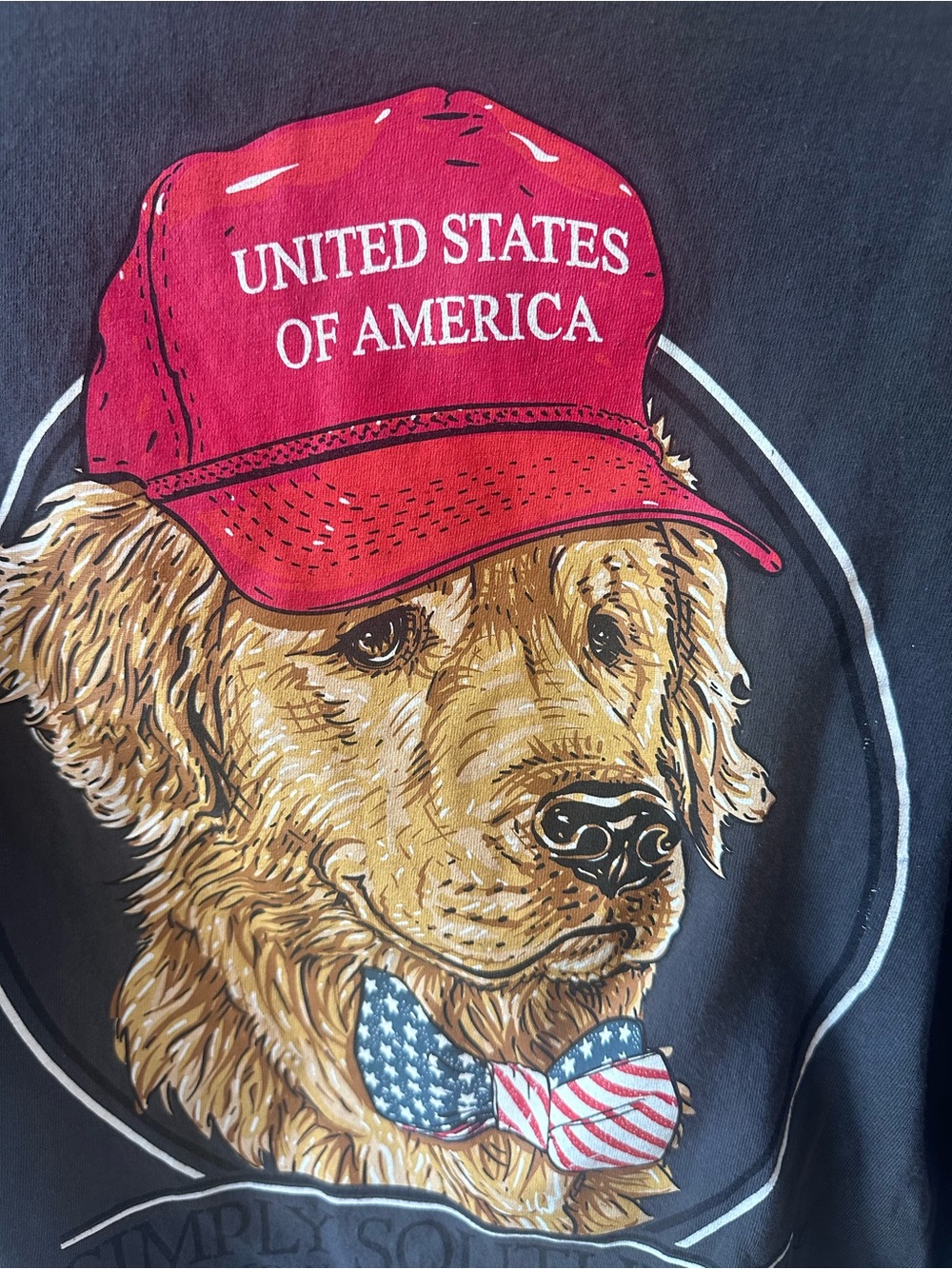 Simply Southern United States of America red hat dog T shirt Medium - Picture 6 of 7
